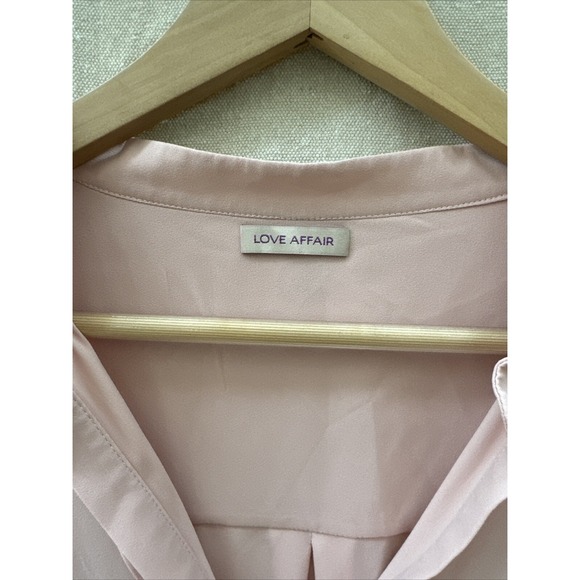Love Affair Blouse Top Women Medium‎ Pastel Pink Romantic Boho Peasant - Picture 4 of 6